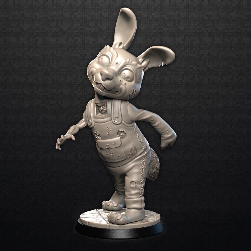 Furry Zombie - UNPAINTED 3D FAN ART Figure - Falcata 3d