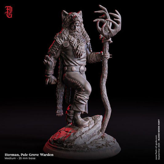 Herman, Pale Grove Warden - UNPAINTED 3D Figure - Flesh of Gods