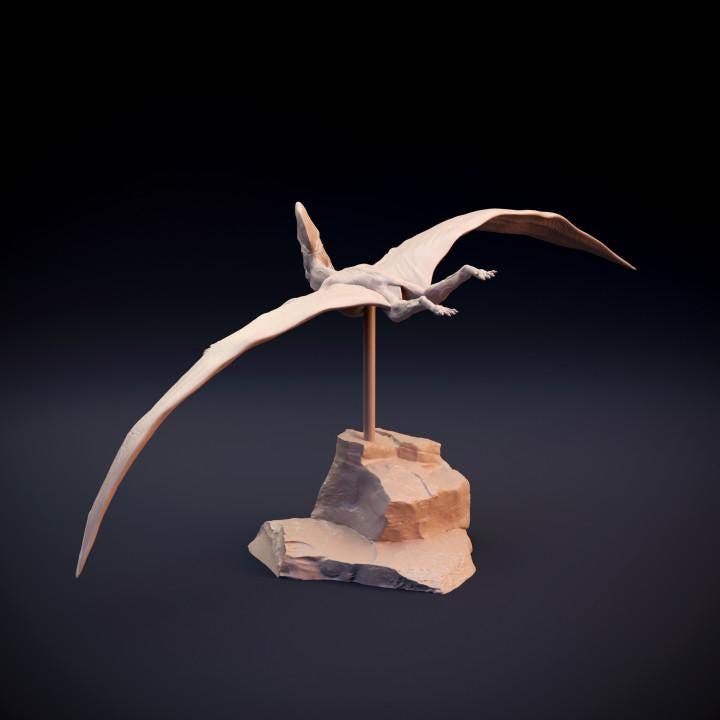 Tupuxuara flying - pterosaur - UNPAINTED 3D Resin Figure - Dino and Dog Miniatures