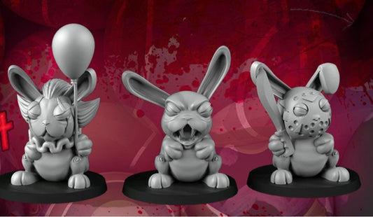 Horror Bunnies - UNPAINTED 3D Resin Figure - Crosslances