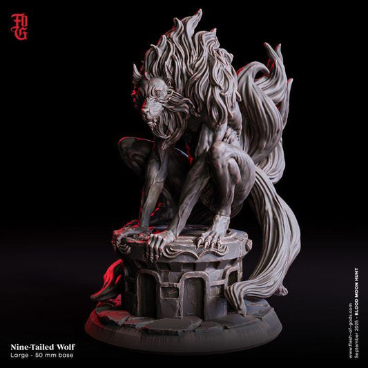 Nine-Tailed Wolf - UNPAINTED 3D Figure - Flesh of Gods