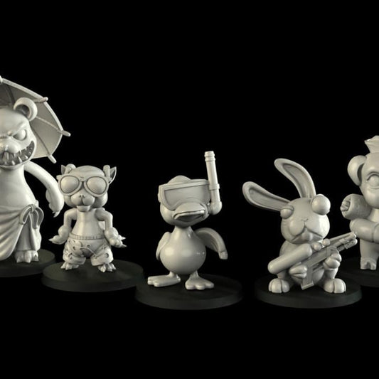 Pool Party - UNPAINTED 3D Resin Figure - Crosslances
