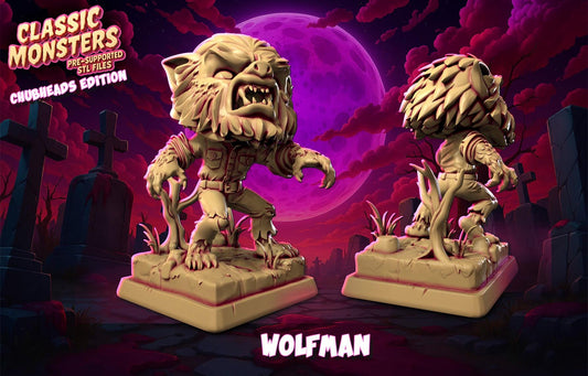 Wolfman Chubhead - FAN ART Classic Monster Collection - Heroes and Beasts