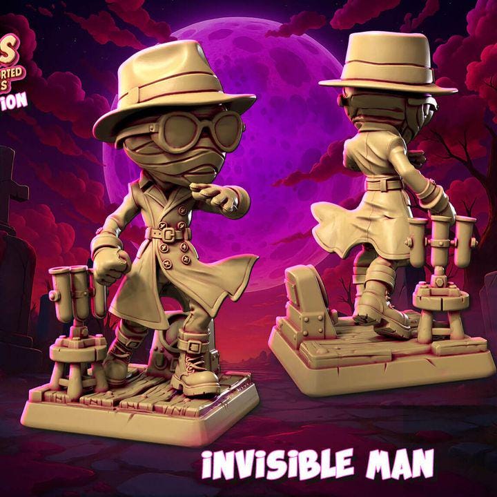 Invisible Man Chubhead - FAN ART Classic Monster Collection - Heroes and Beasts