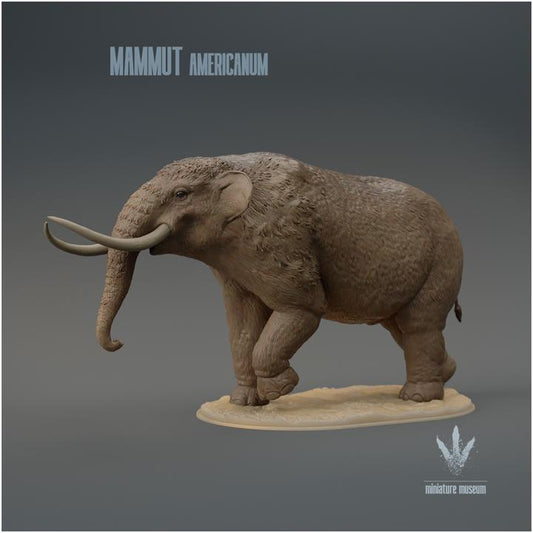Mammut americanum : Walking - UNPAINTED 3D Figurine - Miniature Museum