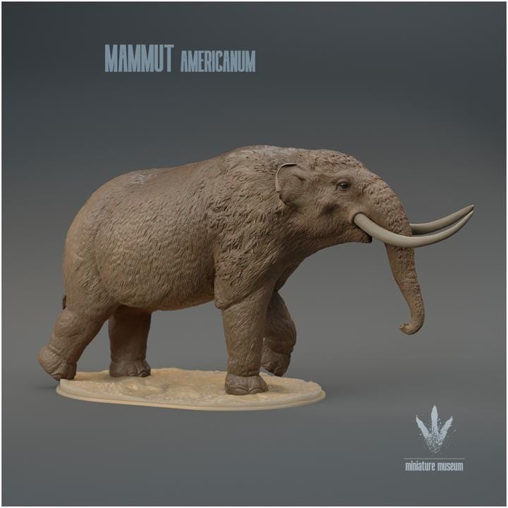 Mammut americanum : Walking - UNPAINTED 3D Figurine - Miniature Museum