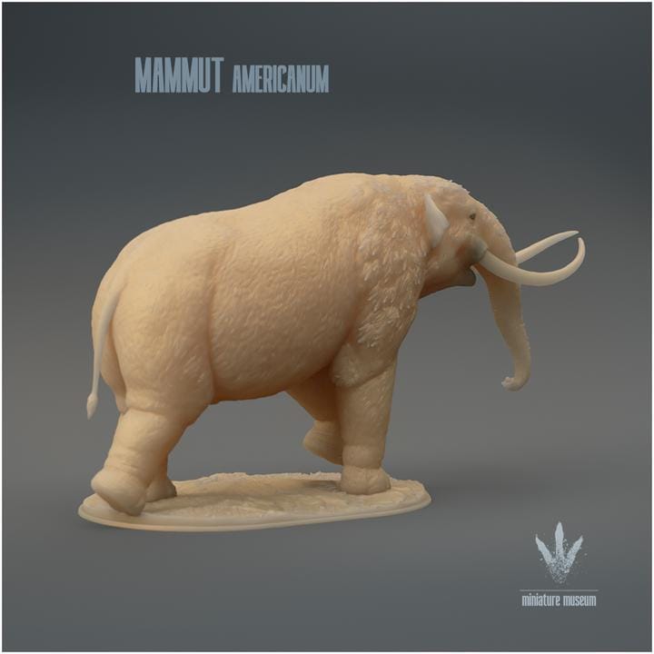 Mammut americanum : Walking - UNPAINTED 3D Figurine - Miniature Museum