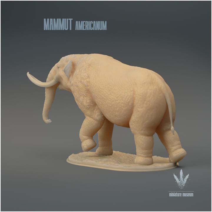Mammut americanum : Walking - UNPAINTED 3D Figurine - Miniature Museum