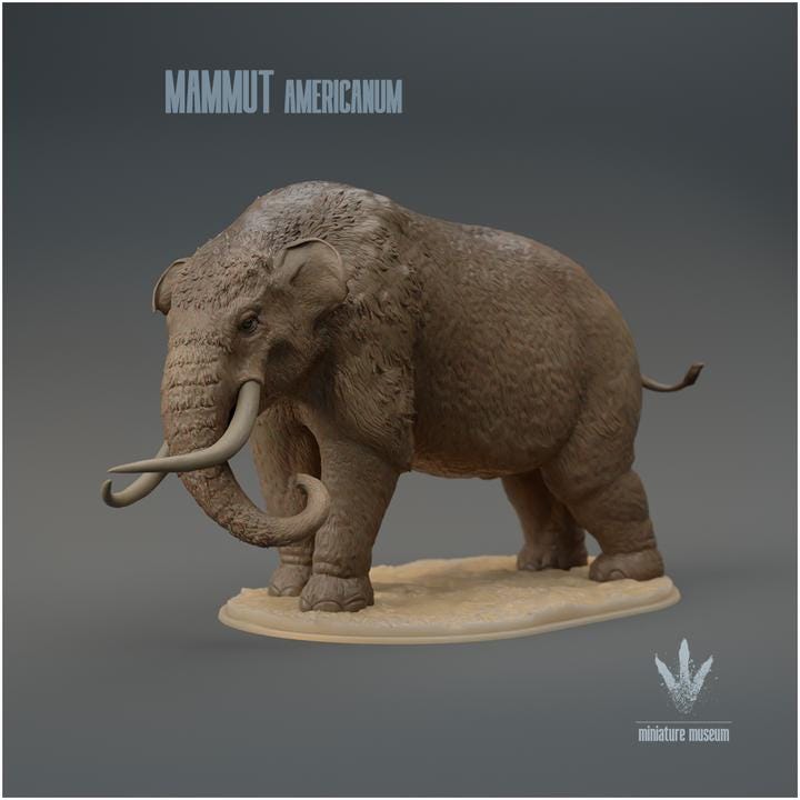 Mammut americanum : Warning - UNPAINTED 3D Figurine - Miniature Museum