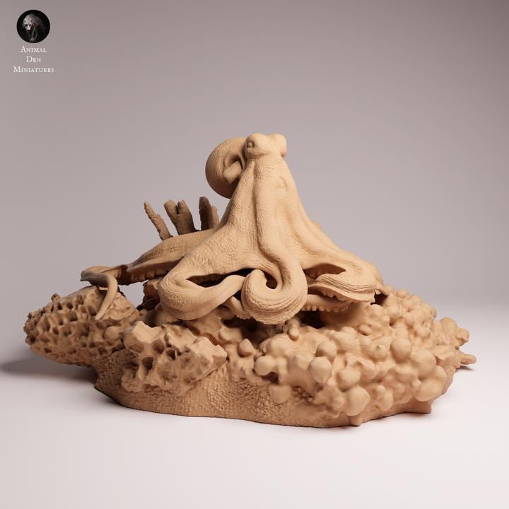 Day Octopus - UNPAINTED 3D Resin Figure - Animal Den Miniatures