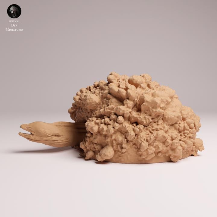 Giant Morray Eel Den - UNPAINTED 3D Resin Figure - Animal Den Miniatures