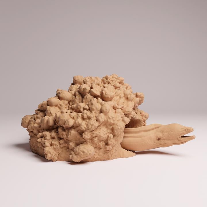 Giant Morray Eel Den - UNPAINTED 3D Resin Figure - Animal Den Miniatures