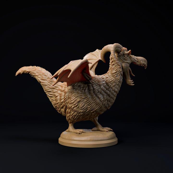 Dodo dragon - UNPAINTED 3D Resin Figure - Dino and Dog Miniatures