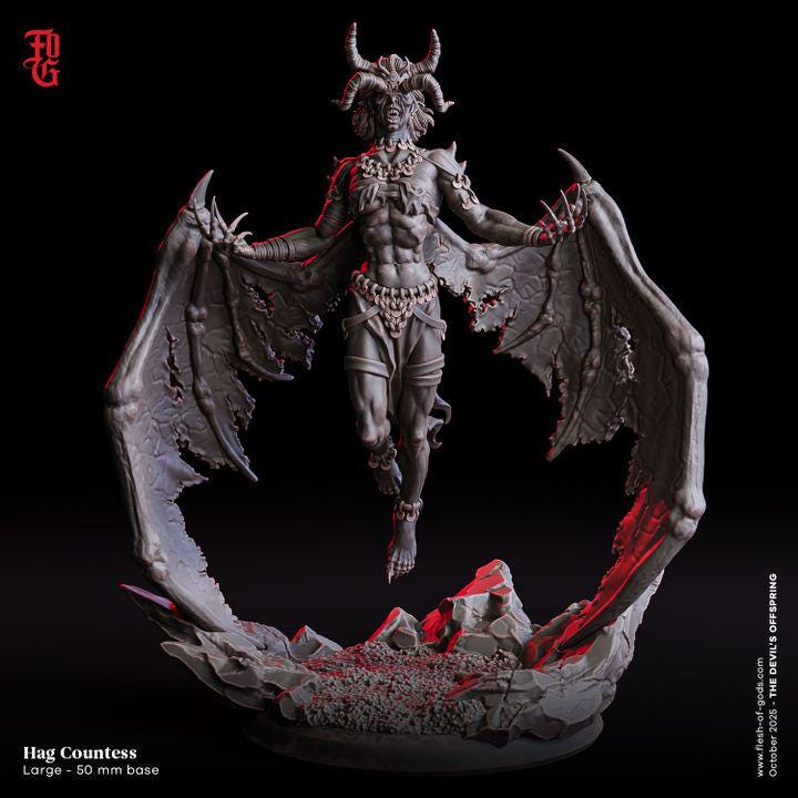 Hag Countess - UNPAINTED 3D Resin Figure - Flesh of Gods