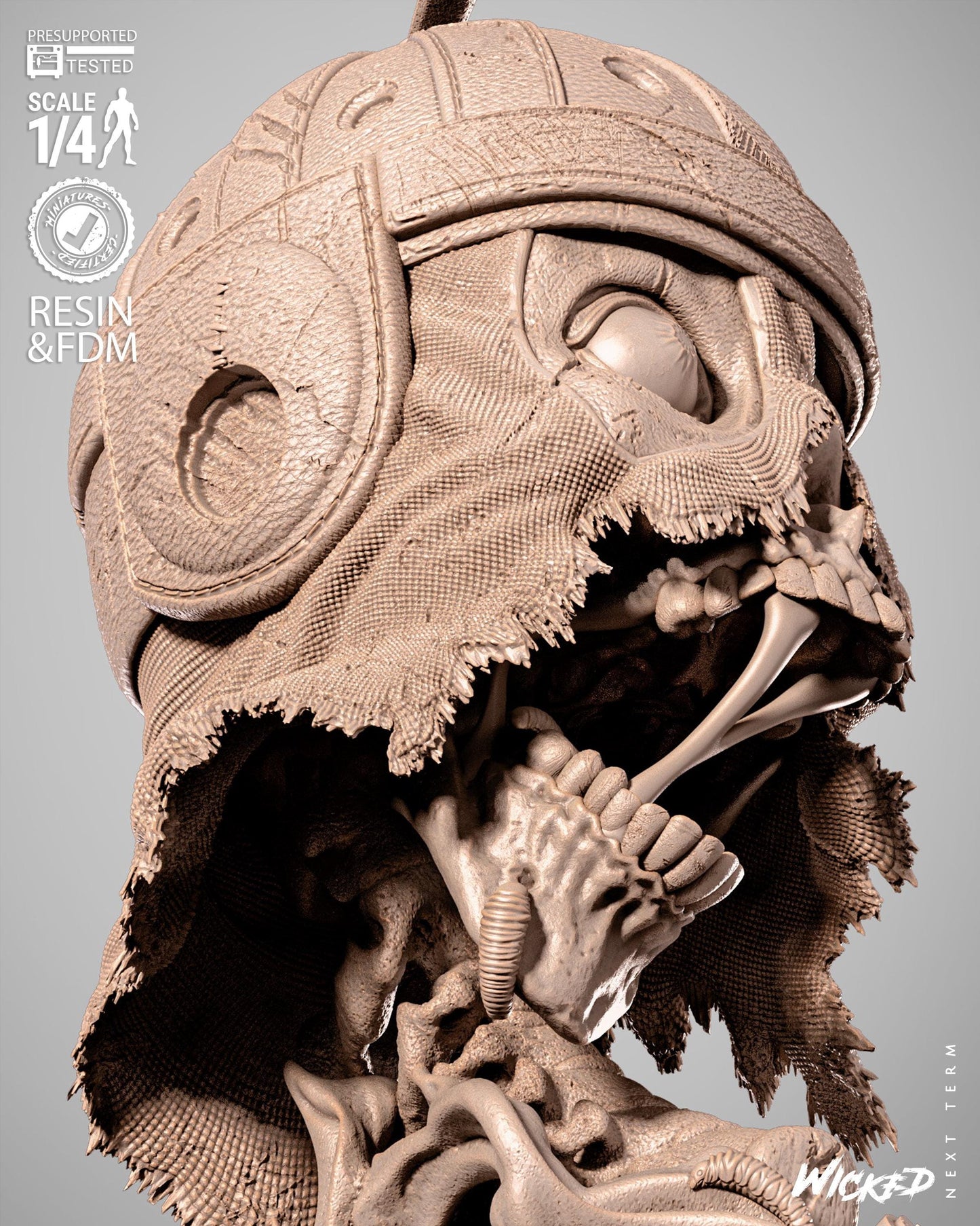 Zombie Deadpool Bust - UNPAINTED FAN ART - Wicked 3D Models