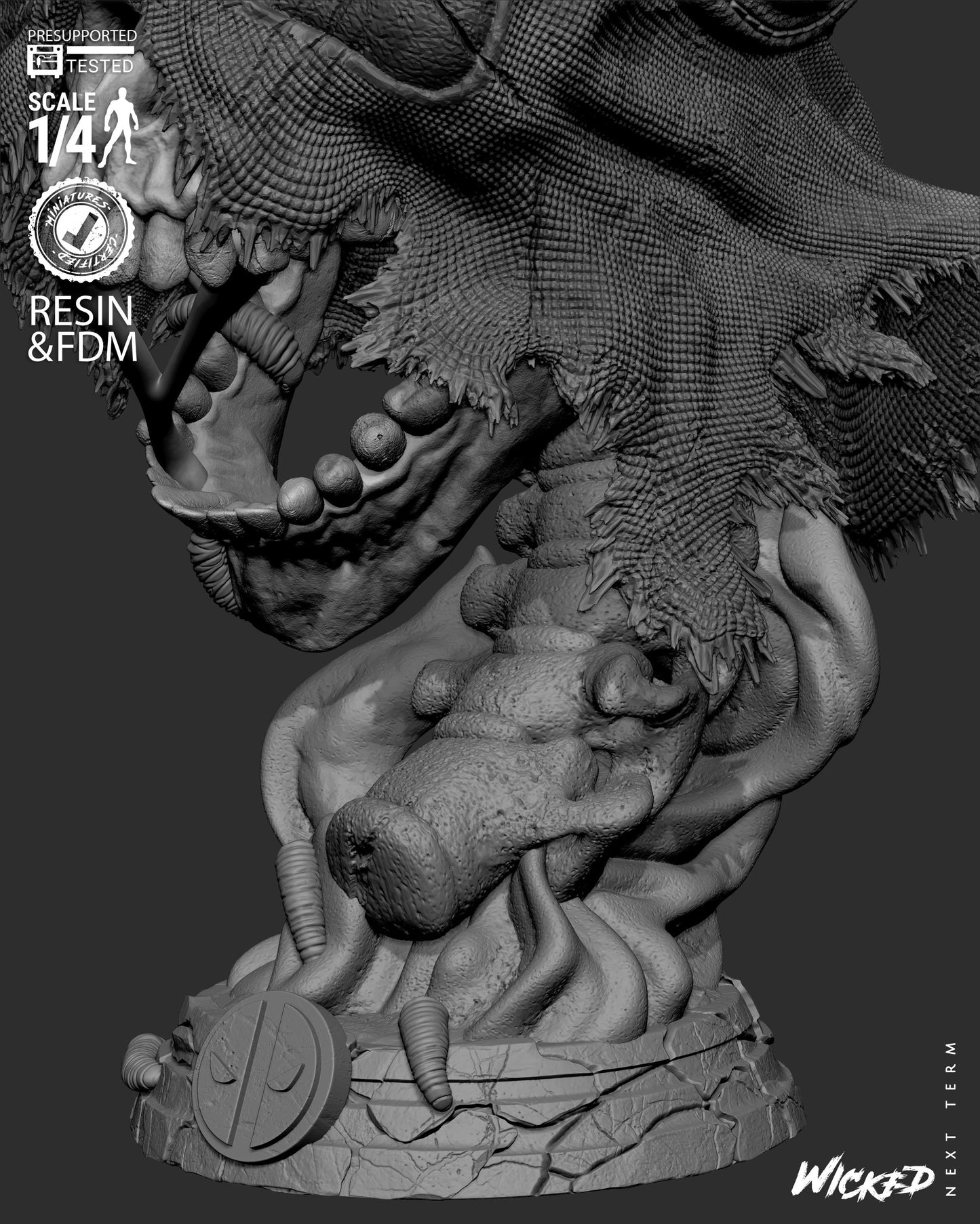 Zombie Deadpool Bust - UNPAINTED FAN ART - Wicked 3D Models