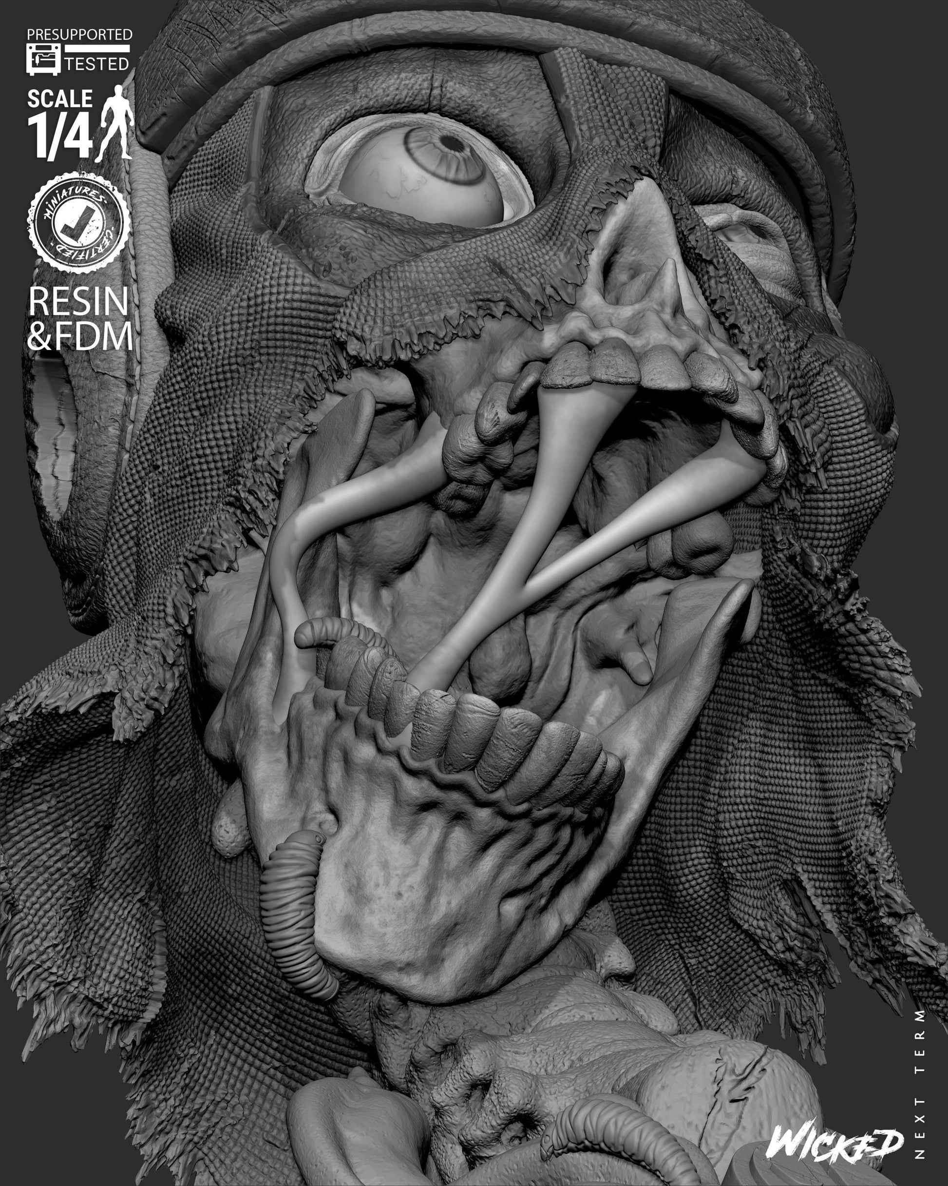 Zombie Deadpool Bust - UNPAINTED FAN ART - Wicked 3D Models