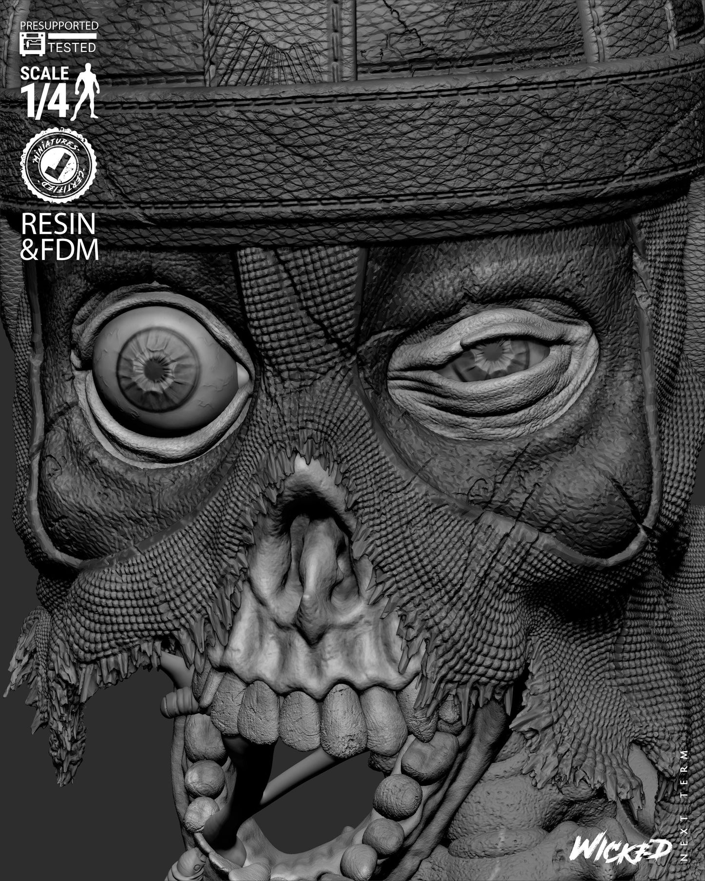 Zombie Deadpool Bust - UNPAINTED FAN ART - Wicked 3D Models
