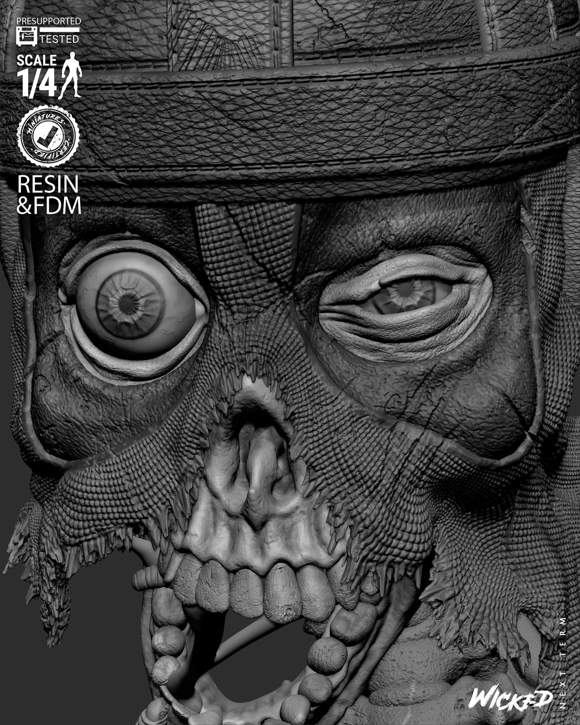 Zombie Deadpool Bust - UNPAINTED FAN ART - Wicked 3D Models