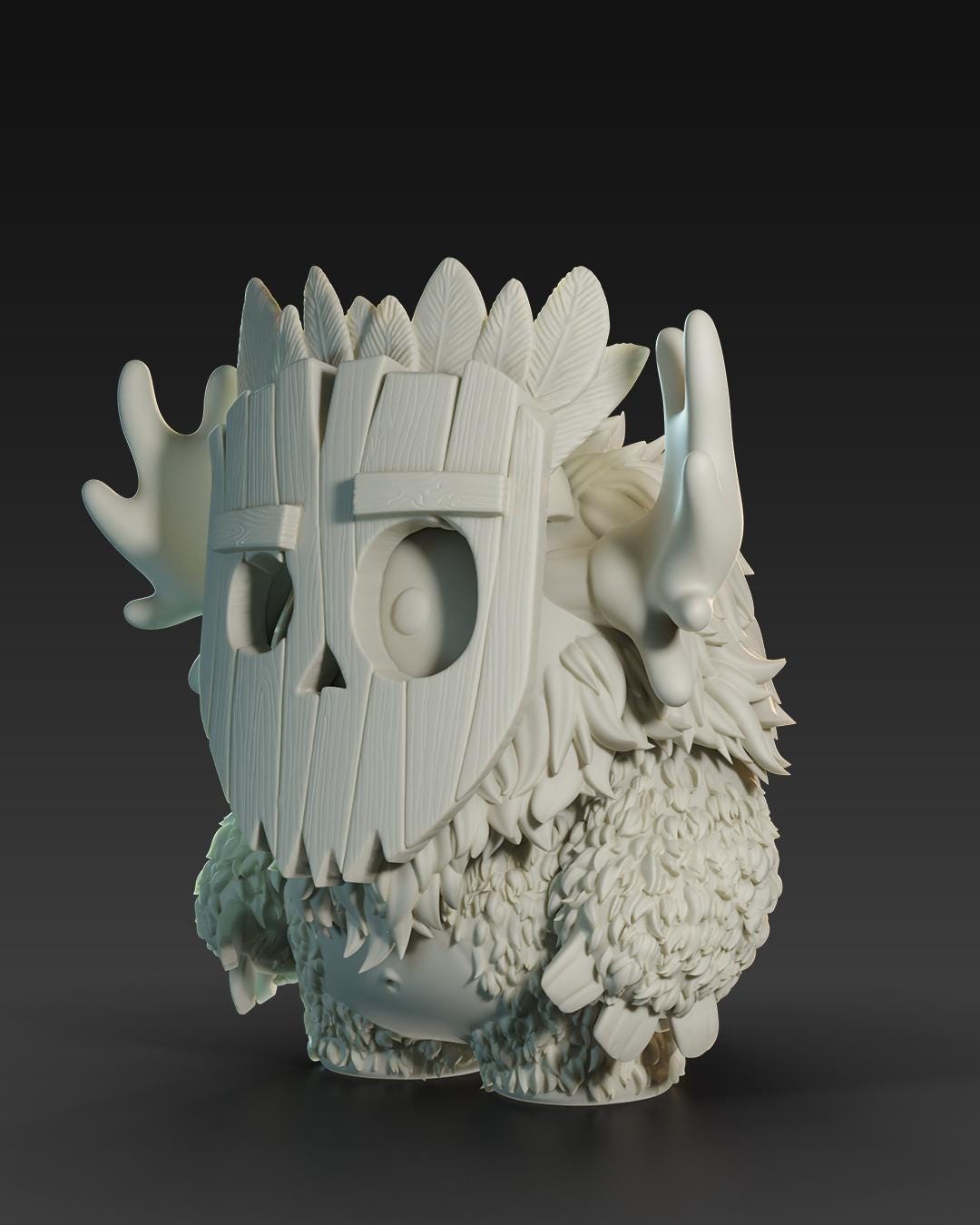 Voodoos Bears Forest Shaman - UNPAINTED 3D Resin Figure - Doreki Studio