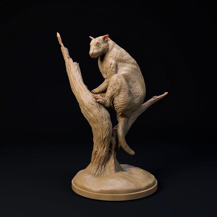 Thylacoleo or Marsupial lion resting - UNPAINTED 3D Resin Figure - Dino and Dog Miniatures