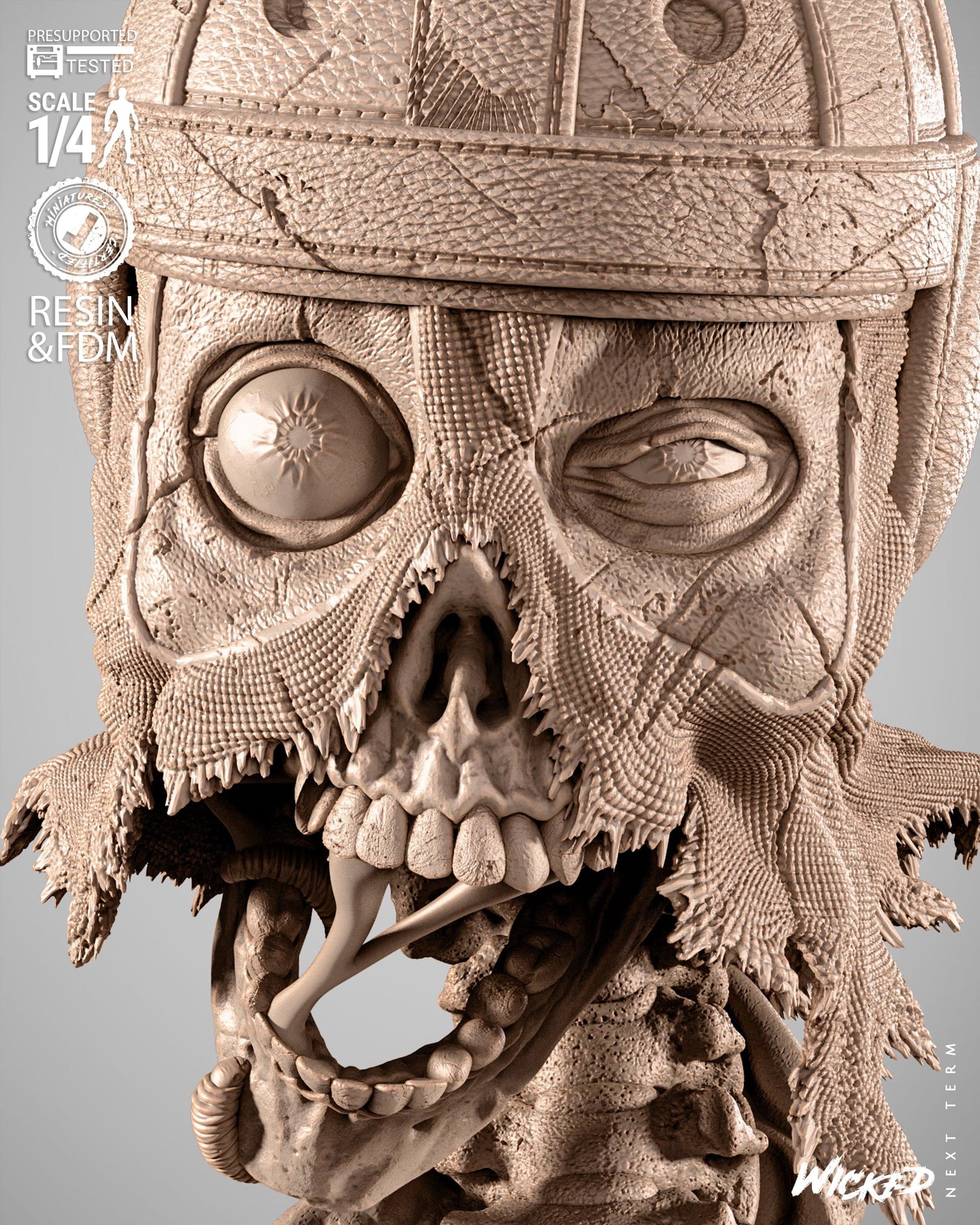 Zombie Deadpool Bust - UNPAINTED FAN ART - Wicked 3D Models