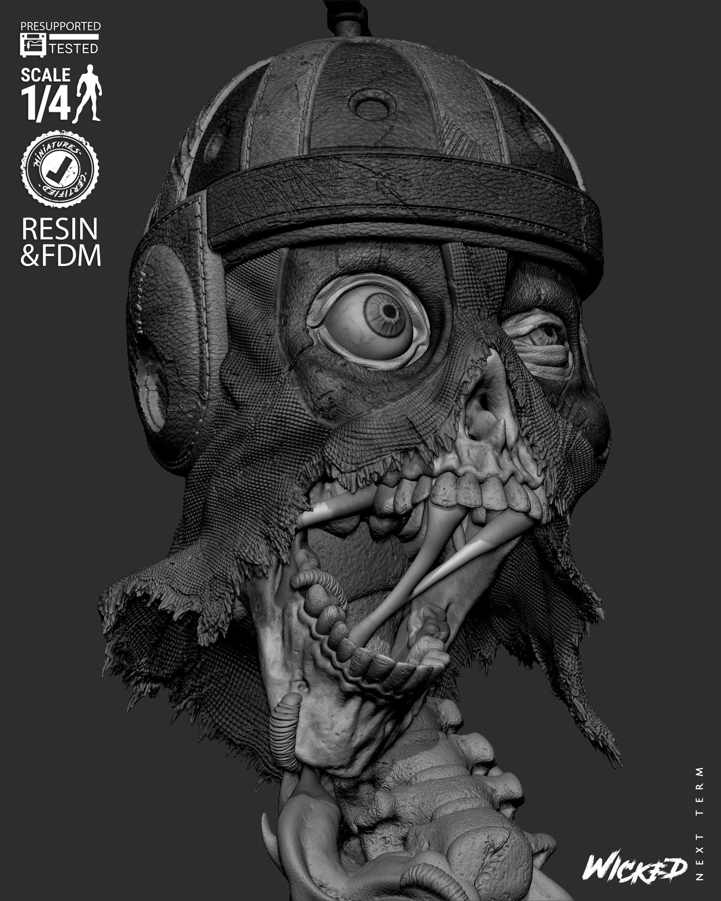 Zombie Deadpool Bust - UNPAINTED FAN ART - Wicked 3D Models