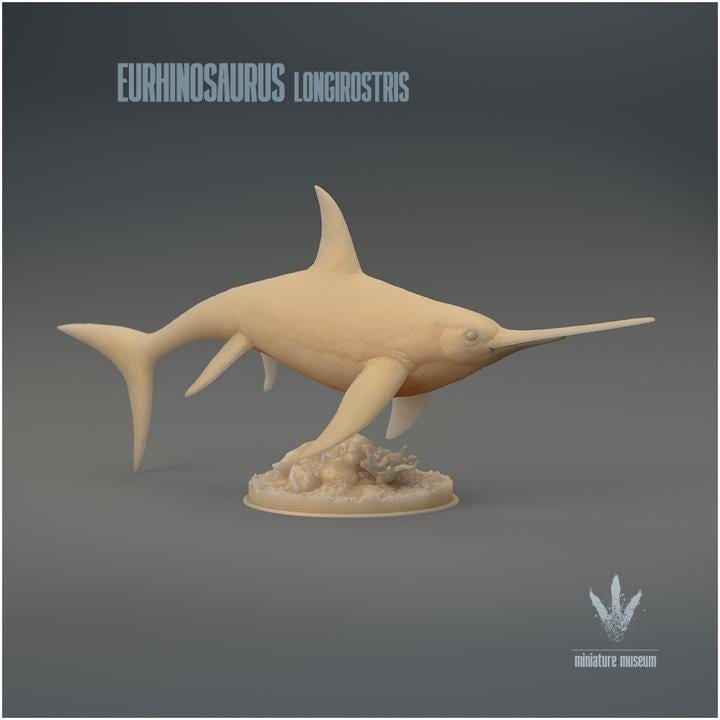 Eurhinosaurus longirostris : The Well-nosed Lizard - UNPAINTED 3D Resin Figure - Miniature Museum
