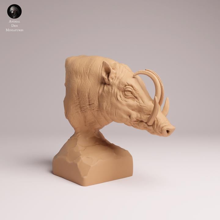 North Sulawesi Boar bust - UNPAINTED 3D Resin Print - Animal Den Miniatures