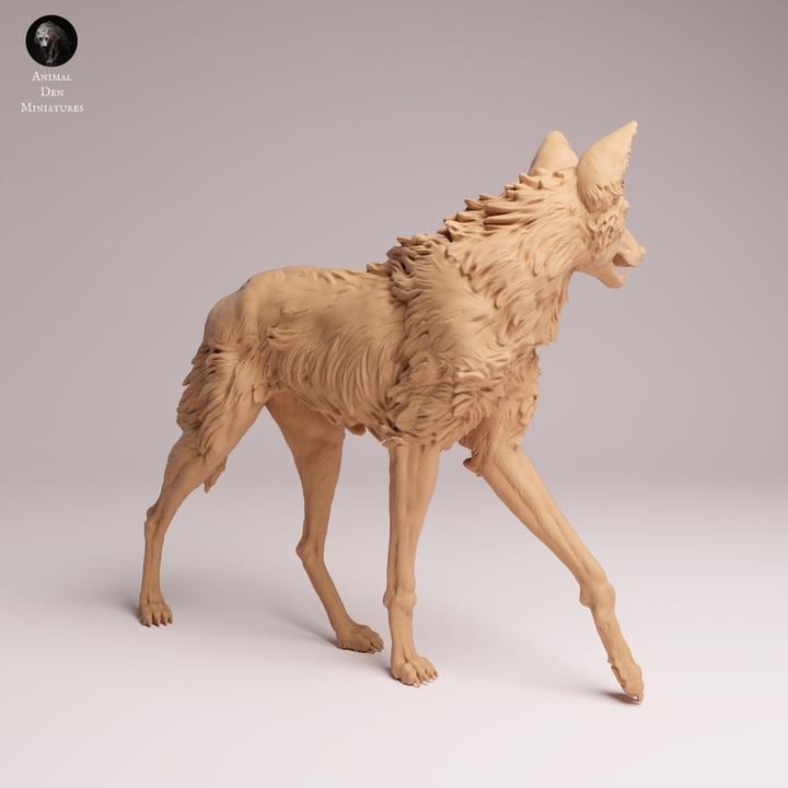 Maned Wolf Curious - UNPAINTED 3D Resin Print - Animal Den Miniatures