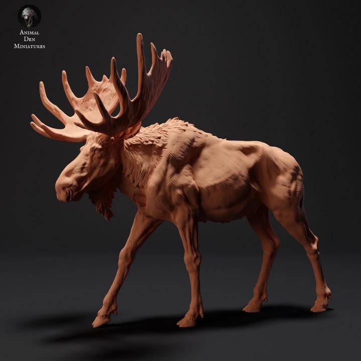 Moose - UNPAINTED 3D Resin Figure - Animal Den Miniatures