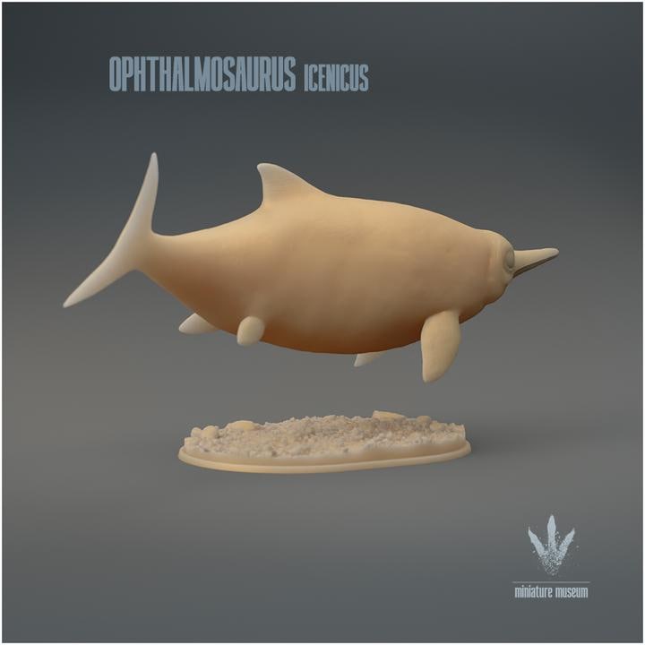 Ophthalmosaurus icenicus : The Eye Lizard - UNPAINTED 3D Resin Figure - Miniature Museum