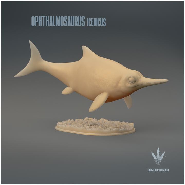 Ophthalmosaurus icenicus : The Eye Lizard - UNPAINTED 3D Resin Figure - Miniature Museum