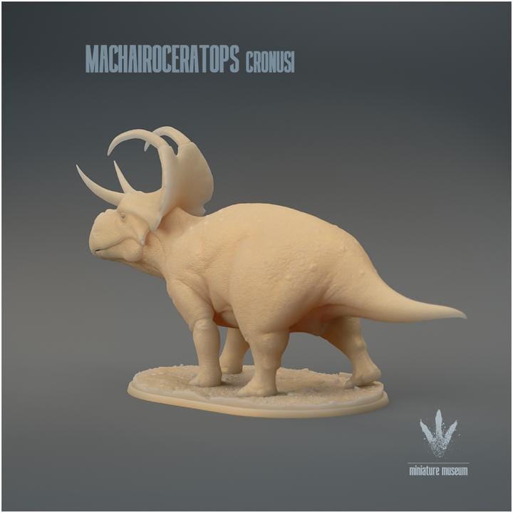 Machairoceratops cronusi : The Bent Sword Horned-face - UNPAINTED 3D Resin Print - Miniature Museum