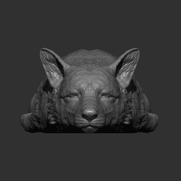 Sleeping Corgi - UNPAINTED 3D Figure - Alexander3dart