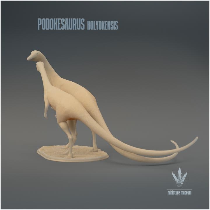 Podokesaurus holyokensis : Couple - UNPAINTED 3D Resin Figure - Miniature Museum