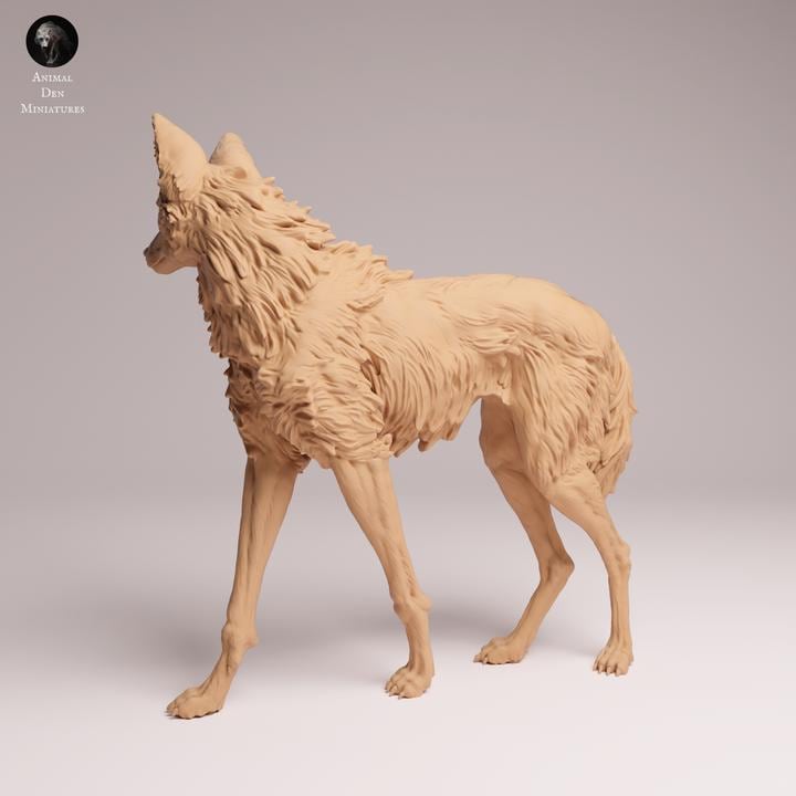 Maned Wolf Standing - UNPAINTED 3D Resin Print - Animal Den Miniatures