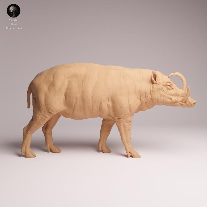 North Sulawesi Babirusa boar - UNPAINTED 3D Resin Print - Animal Den Miniatures