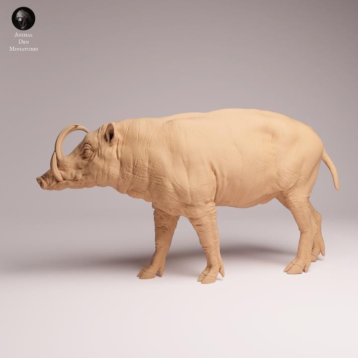 North Sulawesi Babirusa boar - UNPAINTED 3D Resin Print - Animal Den Miniatures