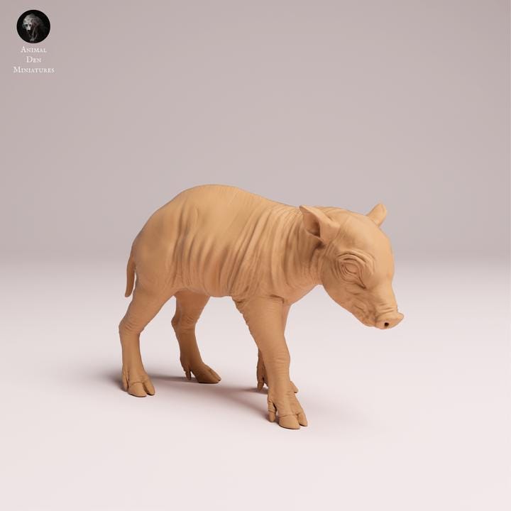 North Sulawesi Babirusa piglet - UNPAINTED 3D Resin Print - Animal Den Miniatures