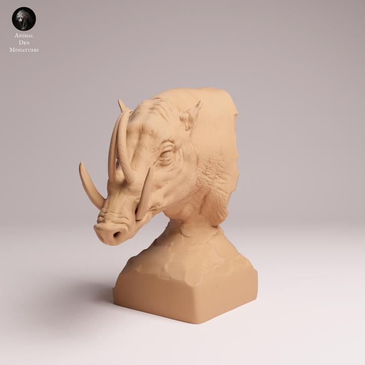 North Sulawesi Boar bust - UNPAINTED 3D Resin Print - Animal Den Miniatures