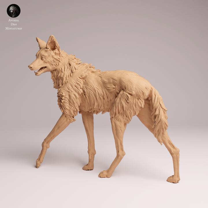Maned Wolf Curious - UNPAINTED 3D Resin Print - Animal Den Miniatures
