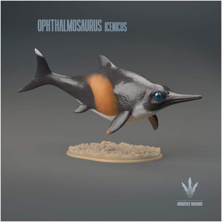 Ophthalmosaurus icenicus : The Eye Lizard - UNPAINTED 3D Resin Figure - Miniature Museum