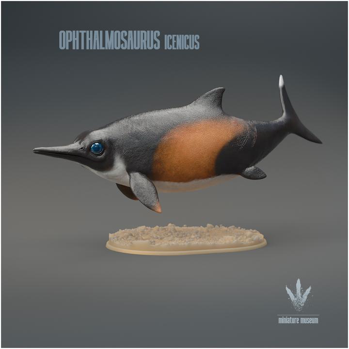 Ophthalmosaurus icenicus : The Eye Lizard - UNPAINTED 3D Resin Figure - Miniature Museum