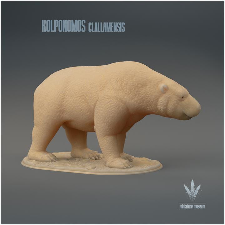 Kolponomos clallamensis : The Bear-otter - UNPAINTED 3D Resin Figure - Miniature Museum