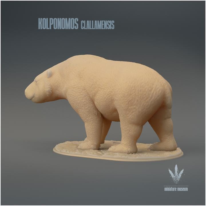 Kolponomos clallamensis : The Bear-otter - UNPAINTED 3D Resin Figure - Miniature Museum