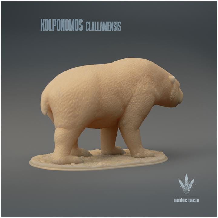 Kolponomos clallamensis : The Bear-otter - UNPAINTED 3D Resin Figure - Miniature Museum