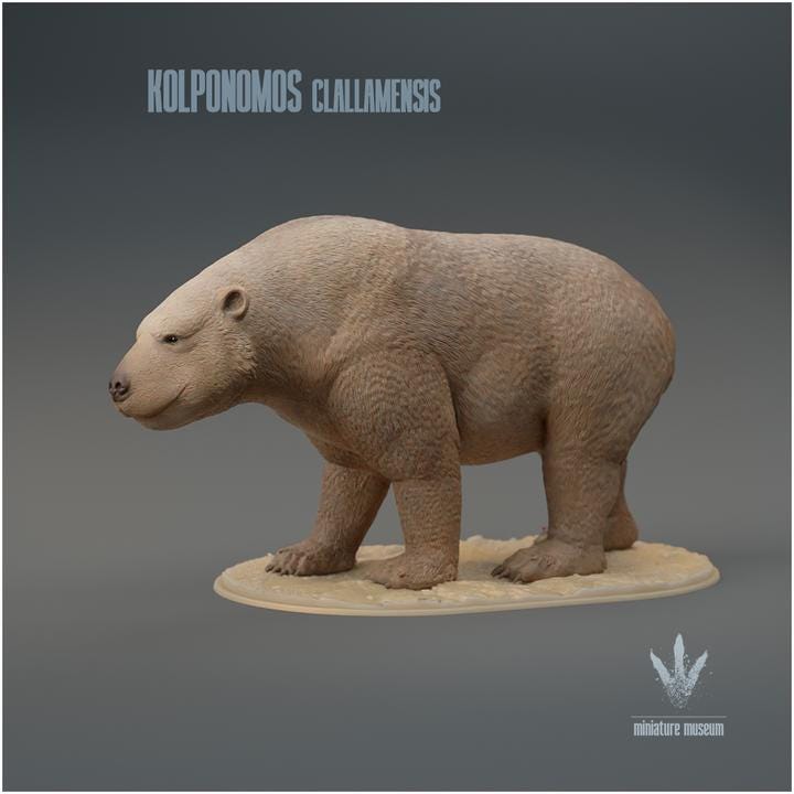 Kolponomos clallamensis : The Bear-otter - UNPAINTED 3D Resin Figure - Miniature Museum