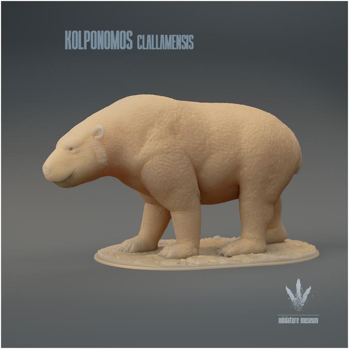 Kolponomos clallamensis : The Bear-otter - UNPAINTED 3D Resin Figure - Miniature Museum