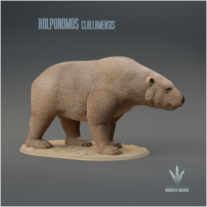 Kolponomos clallamensis : The Bear-otter - UNPAINTED 3D Resin Figure - Miniature Museum